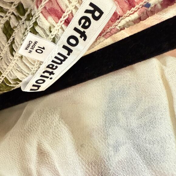 Reformation Womens Riya Dress Donna Multicolor Size 10 NWT - Picture 10 of 11